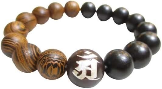 【守護梵字サク(勢至菩薩)】【紫檀、鉄刀木、黒檀】ブレスレット Amazon | パワーストーン・京都【守護梵字アン(普賢菩薩)】彫刻